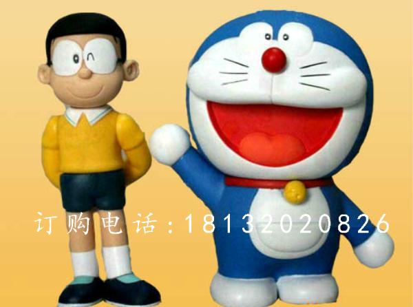 玻璃鋼大雄與多啦a夢(mèng)雕塑,卡通人物雕塑