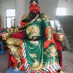玻璃鋼關(guān)公雕塑，彩繪關(guān)公雕塑