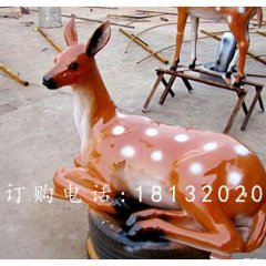 玻璃鋼梅花鹿雕塑，玻璃鋼仿真動(dòng)物