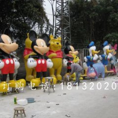 玻璃鋼米老鼠唐老鴨雕塑，卡通雕塑