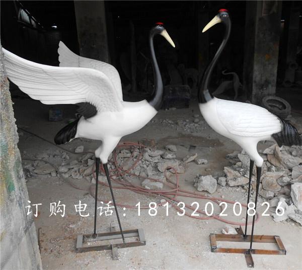 玻璃鋼仙鶴雕塑，玻璃鋼仿真動物雕塑