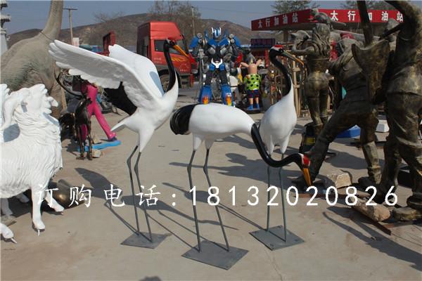 玻璃鋼仙鶴雕塑，玻璃鋼動物雕塑