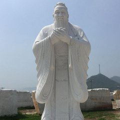 大型立式孔子石雕，校園人物石雕