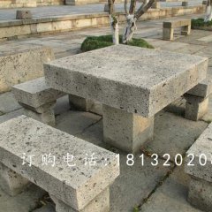 方桌石雕，長(zhǎng)凳石雕，公園石桌凳