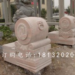 石雕門鼓，晚霞紅門鼓石雕