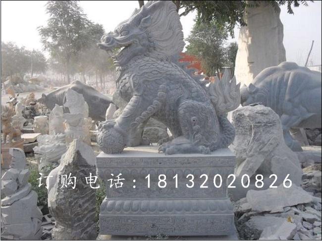 古代神獸石雕，青石仿古麒麟雕塑