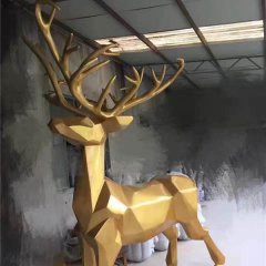 玻璃鋼馴鹿雕塑，玻璃鋼動物雕塑