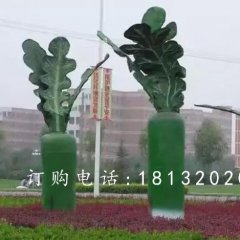 玻璃鋼白蘿卜雕塑，公園蔬菜雕塑