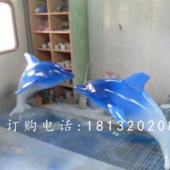 海豚雕塑，玻璃鋼仿真海豚雕塑