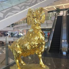 玻璃鋼綿羊，玻璃鋼仿銅動物雕塑