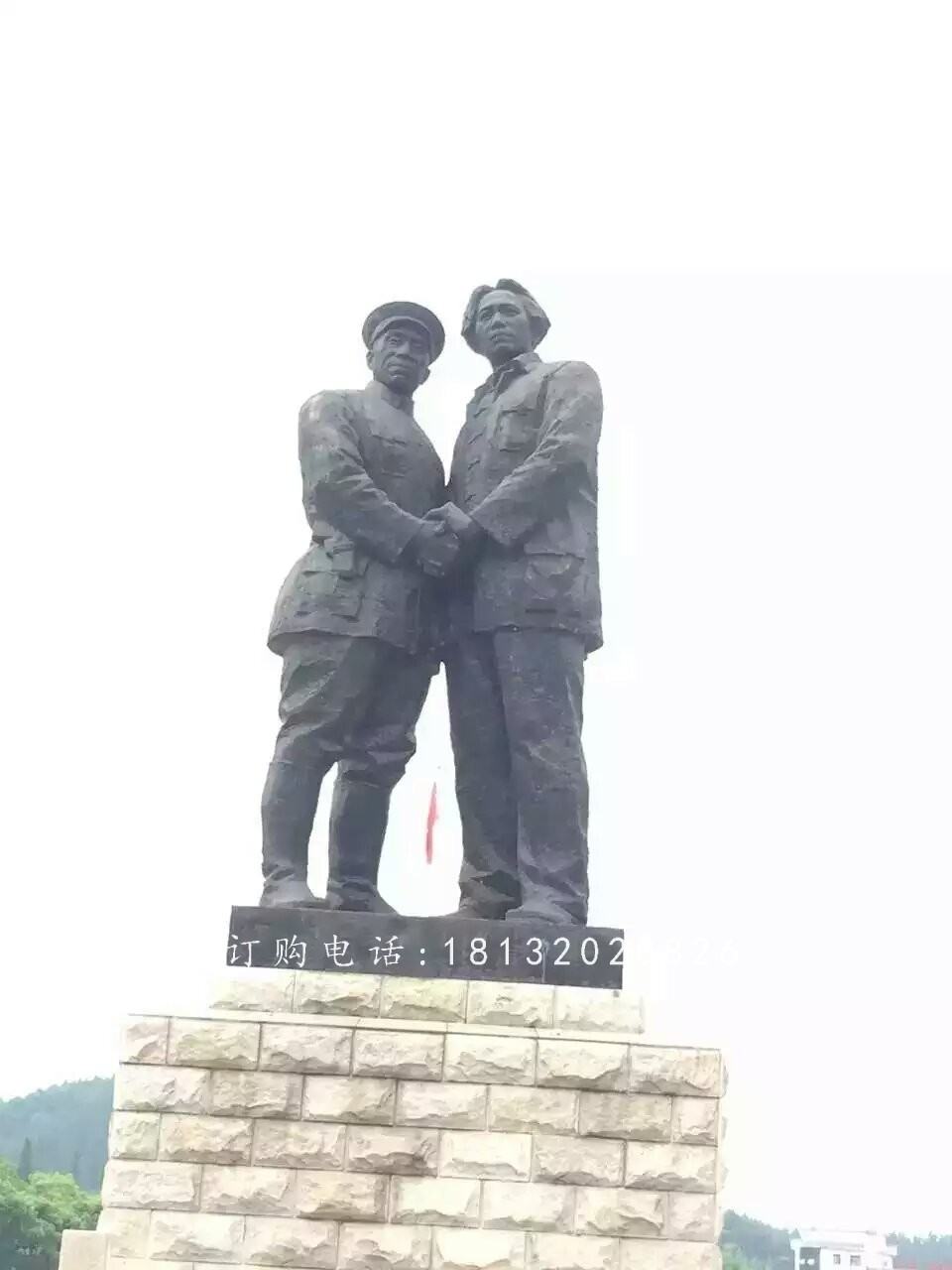 兩位偉人雕塑，廣場人物銅雕