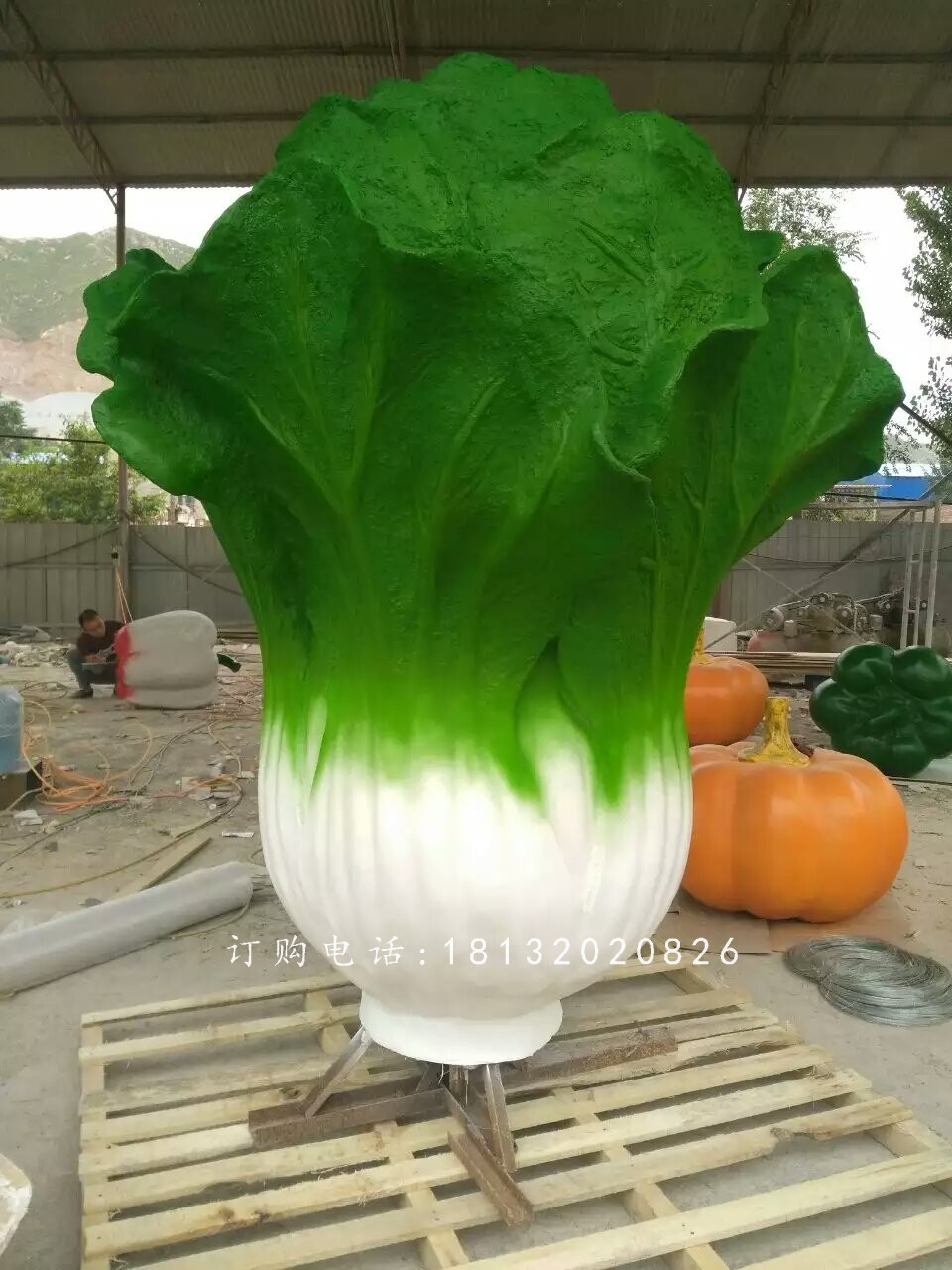 玻璃鋼蔬菜雕塑，仿真大白菜