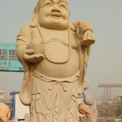立式彌勒佛石雕，石雕佛像