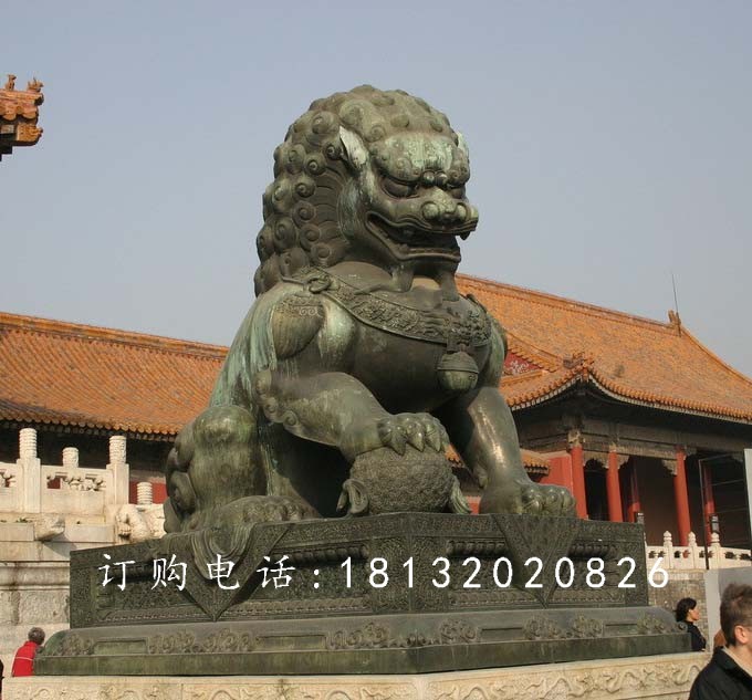 戲球獅銅雕，廣場青銅獅 (3)