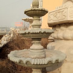 青石噴水盆，公園噴水盆石雕