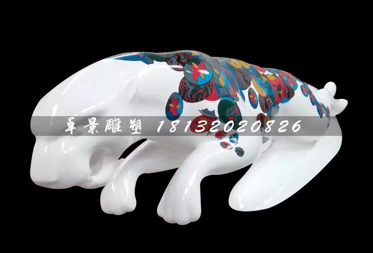 玻璃鋼豹子雕塑，玻璃鋼彩繪雕塑 (3)