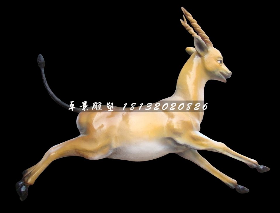 奔跑的小鹿雕塑，玻璃鋼動(dòng)物雕塑