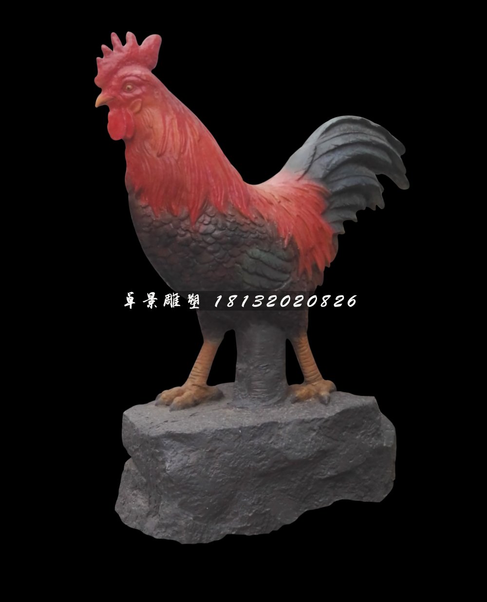 玻璃鋼公雞雕塑，仿真動(dòng)物雕塑 (3)