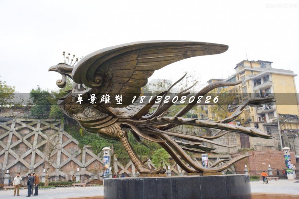 鳳凰銅雕，廣場鳳凰銅雕 (2)
