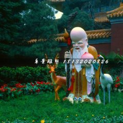 老壽星雕塑，玻璃鋼彩繪神仙雕塑