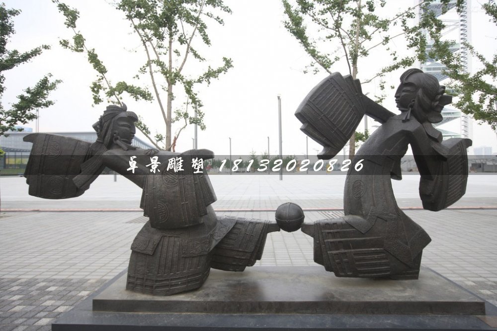 皮影戲銅雕，公園小品銅雕