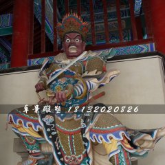 四大天王雕塑，玻璃鋼彩繪四大天王