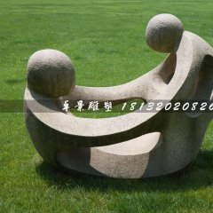 母子情深石雕，公園抽象人物石雕