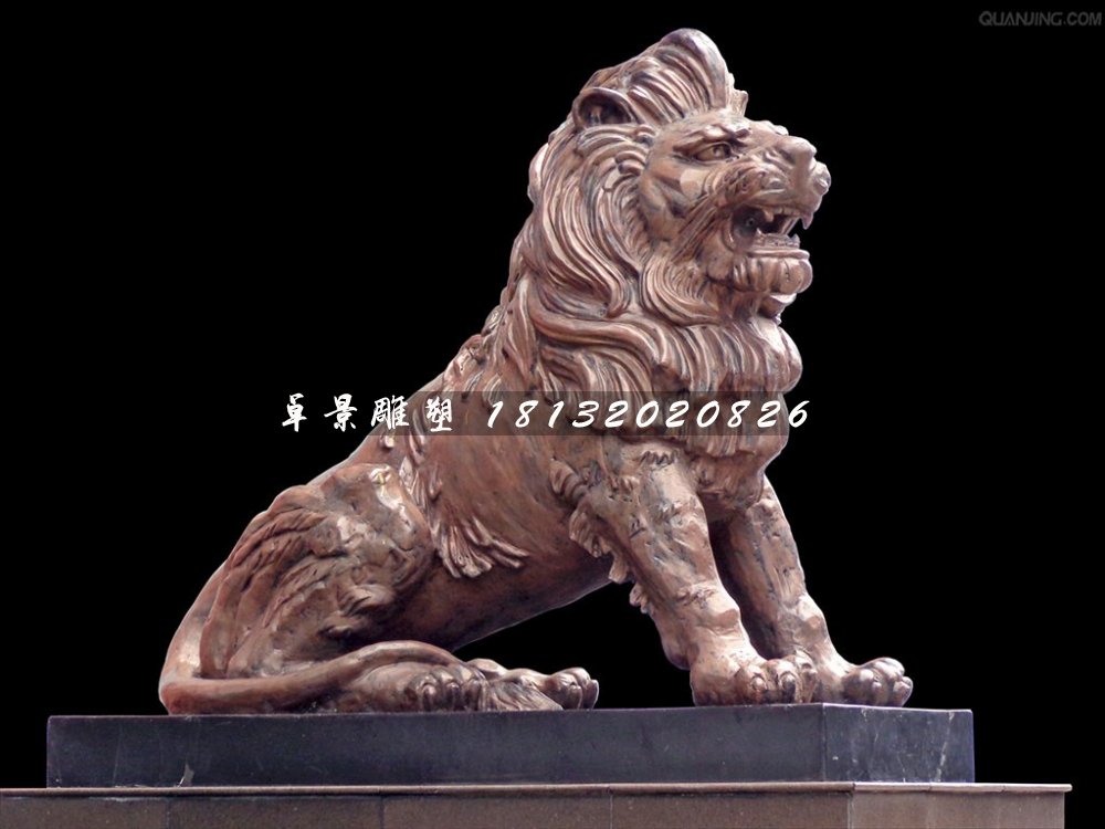 銅獅子雕塑，廣場(chǎng)西洋獅銅雕