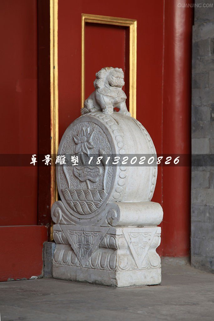 抱鼓石，仿古獅子石門(mén)墩