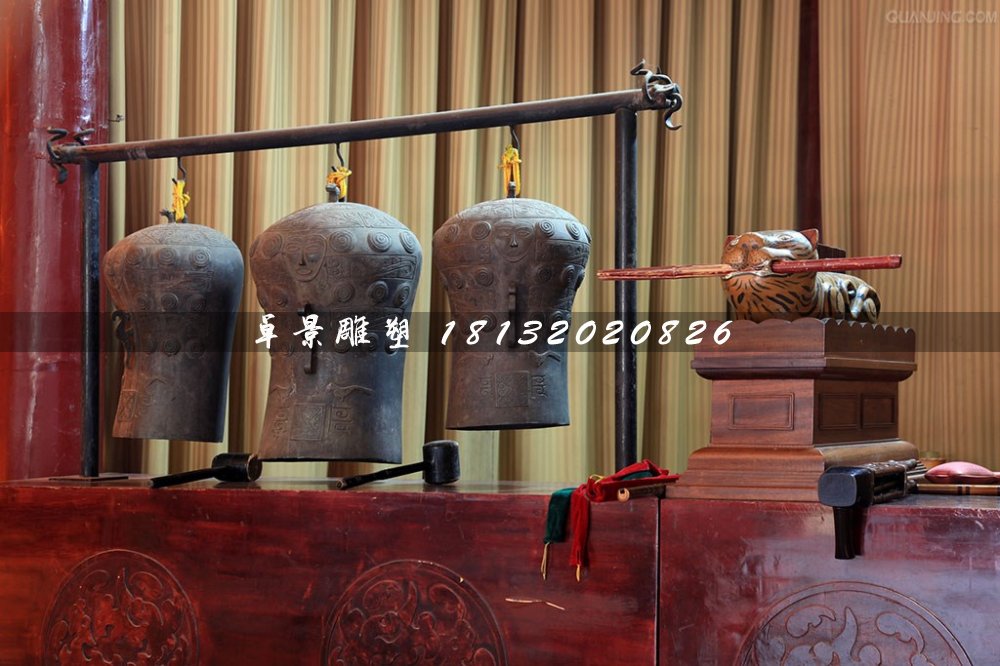 編鐘銅雕，古代樂器銅雕 (2)