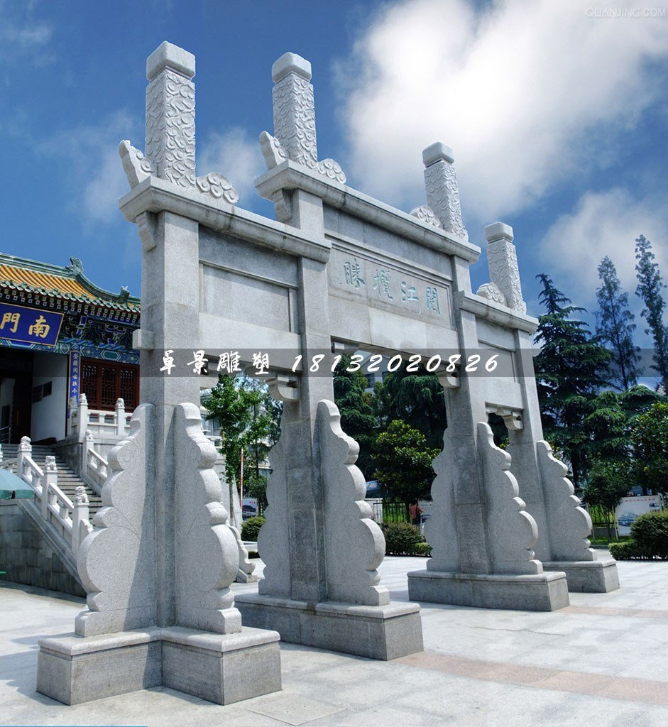 大理石牌坊，廣場(chǎng)三門牌坊石雕