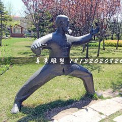 老頭練太極銅雕，公園人物銅雕
