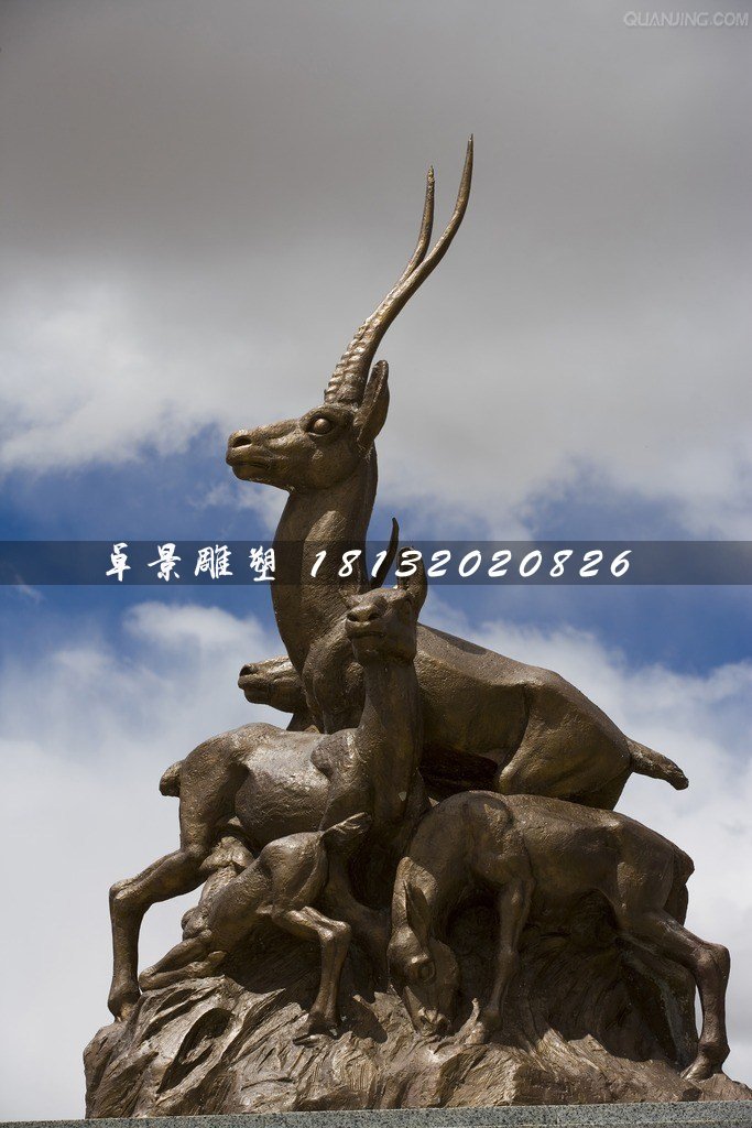 羚羊銅雕，廣場(chǎng)動(dòng)物銅雕