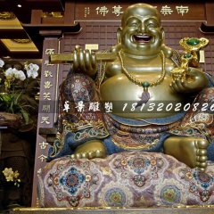 彌勒佛銅雕，寺廟坐式銅佛像