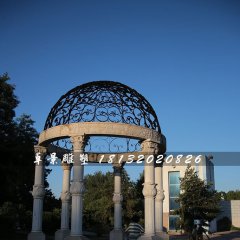 圓頂涼亭石雕，公園歐式?jīng)鐾な? width=