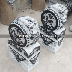 抱鼓石雕塑，仿古門墩雕塑