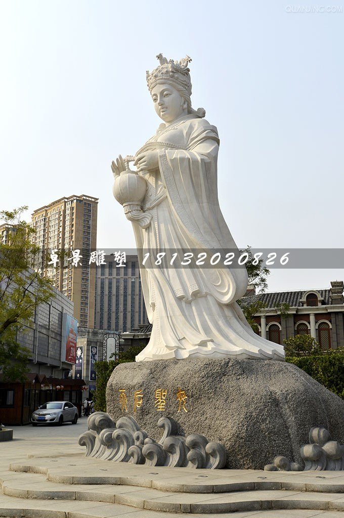 媽祖石雕，漢白玉神仙石雕 (1)