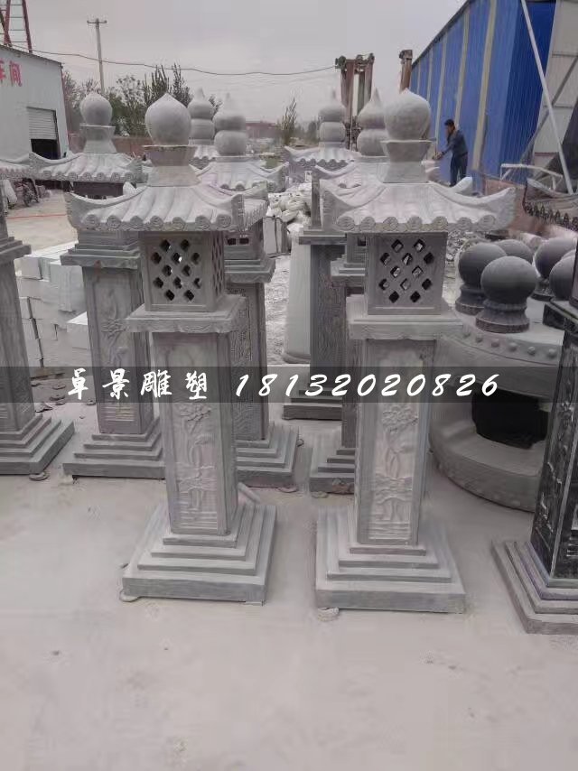 仿古石燈，青石燈雕塑 (3)