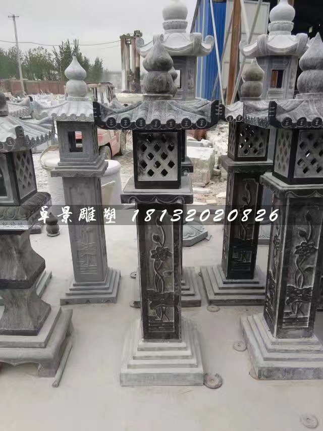 仿古石燈，青石燈雕塑 (2)