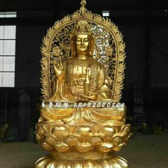 觀世音菩薩銅雕，坐式銅佛像