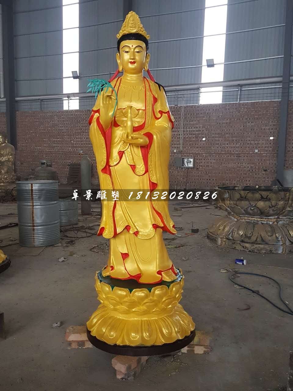 立式觀音菩薩，銅觀音雕塑