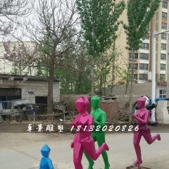 跑步雕塑，公園玻璃鋼抽象人物