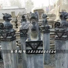 青石拴馬柱，仿古拴馬樁雕塑
