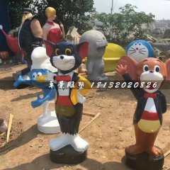 貓和老鼠雕塑，玻璃鋼卡通雕塑