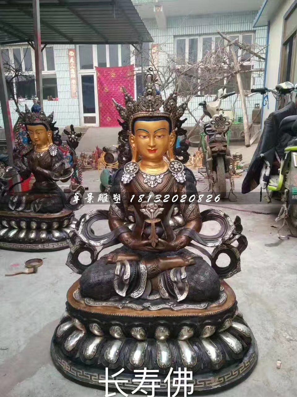 長(zhǎng)壽佛銅雕，寺廟銅佛像