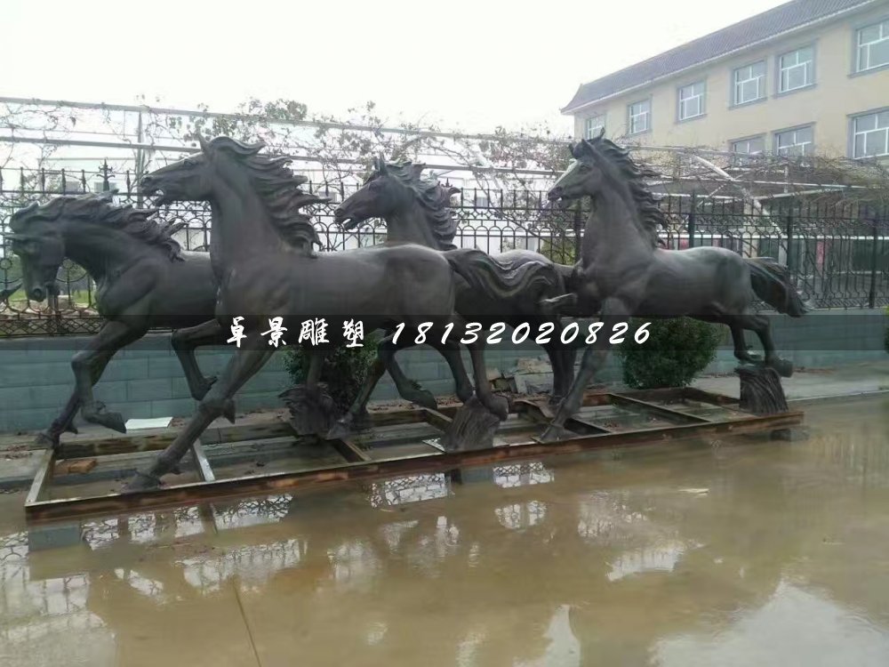 奔馬銅雕，公園動物銅雕