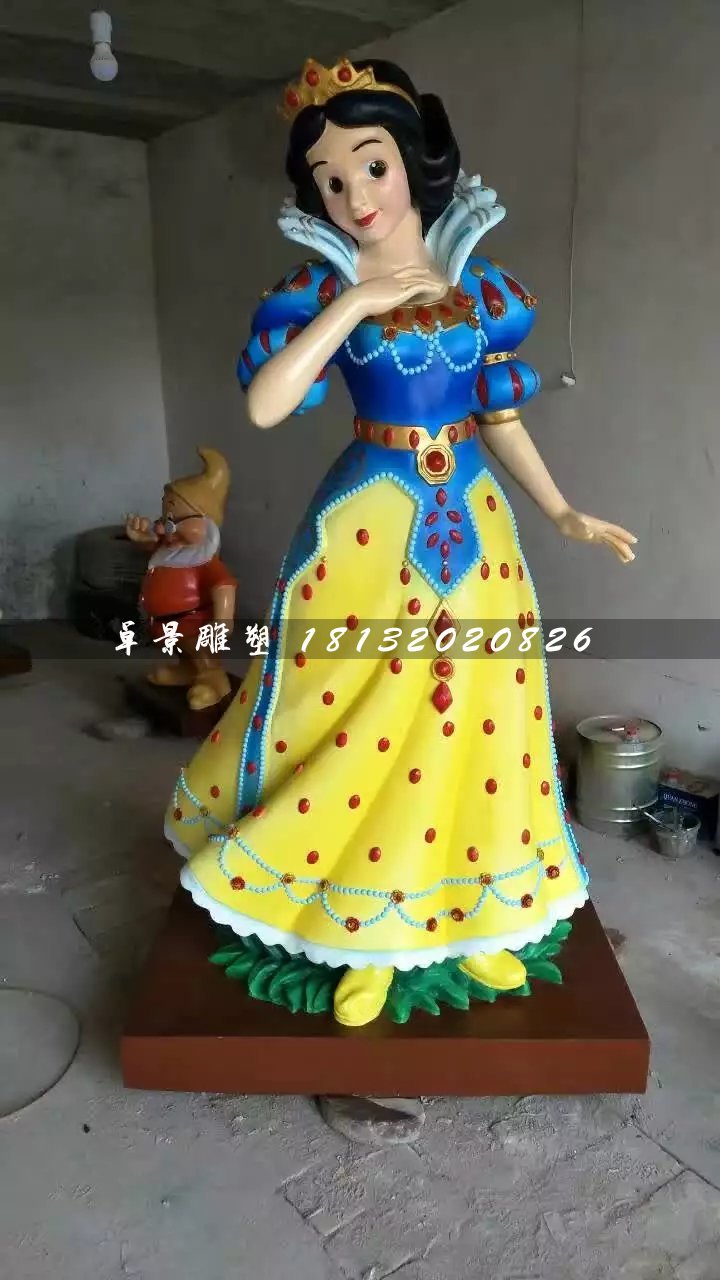 白雪公主雕塑，玻璃鋼卡通人物雕塑