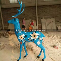 彩繪小鹿雕塑，玻璃鋼動物雕塑