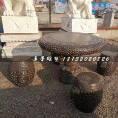 石桌椅，圓桌圓凳石雕