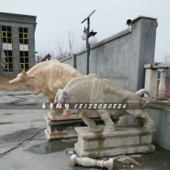 石雕牛，大理石開荒牛雕塑